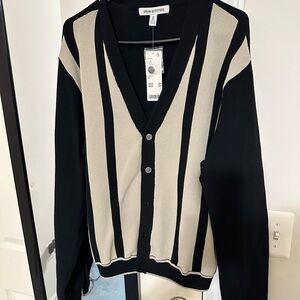 Urban Outfitters Black and Cream Striped Cardigan